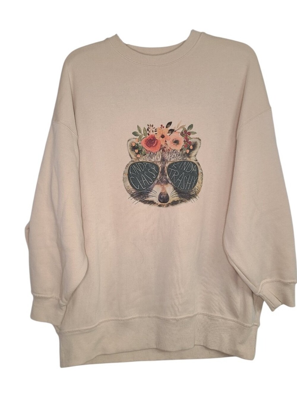 Reflex Kinda Classy Kinda Trashy Raccoon Sweatshirt Small S